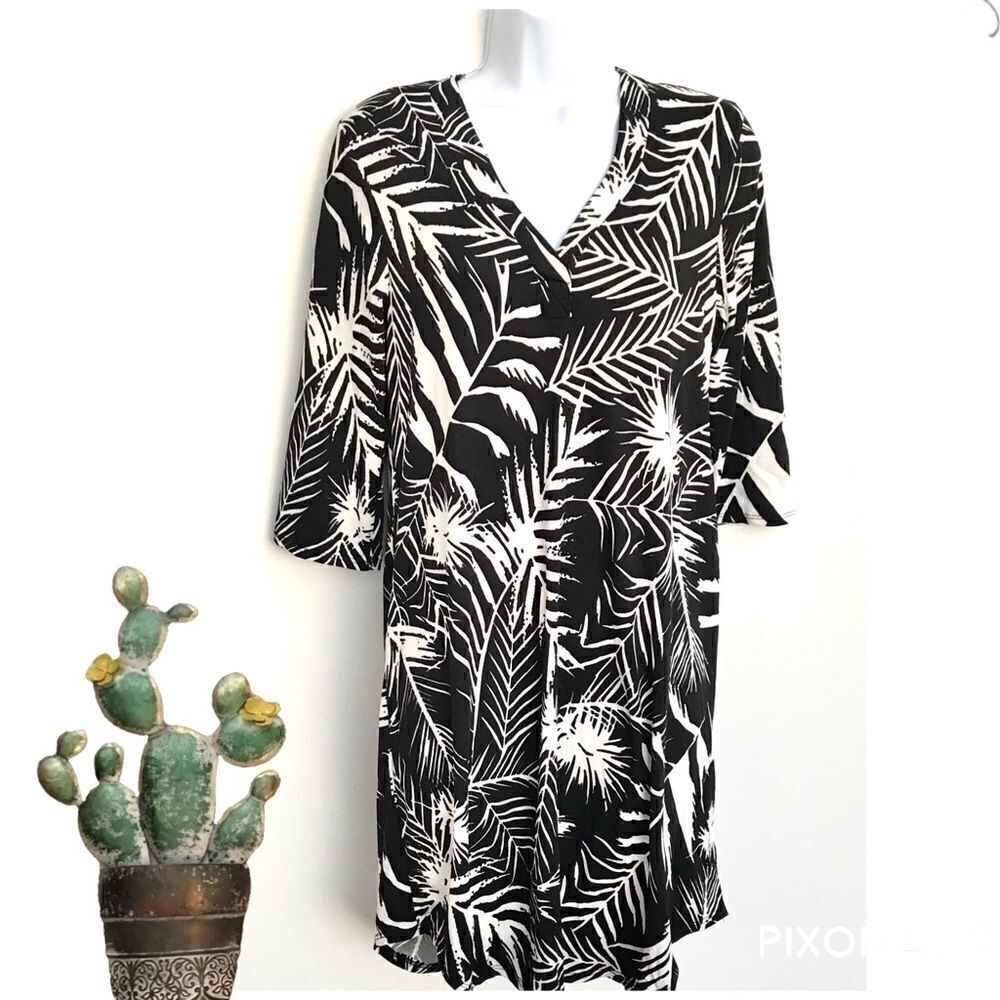 Piphany Tropical Print 3/4 sleeve dress size S